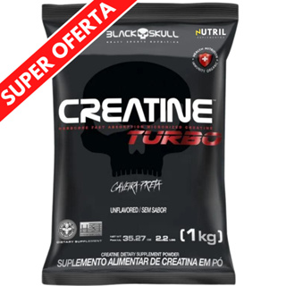 Creatina Turbo Black Skull  1kg - Creatine Monohidratada Turbo Caveira Preta - Refil em Oferta na Shopee