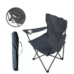 Cadeira Camping Dobrável Preto IWCDCPT - Importway