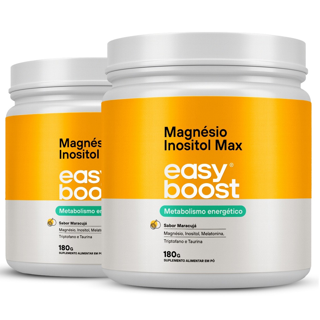 Magnésio Inositol Max em Pó Easy Boost Kit 2x 180g + Triptofano e Melatonina | 360g