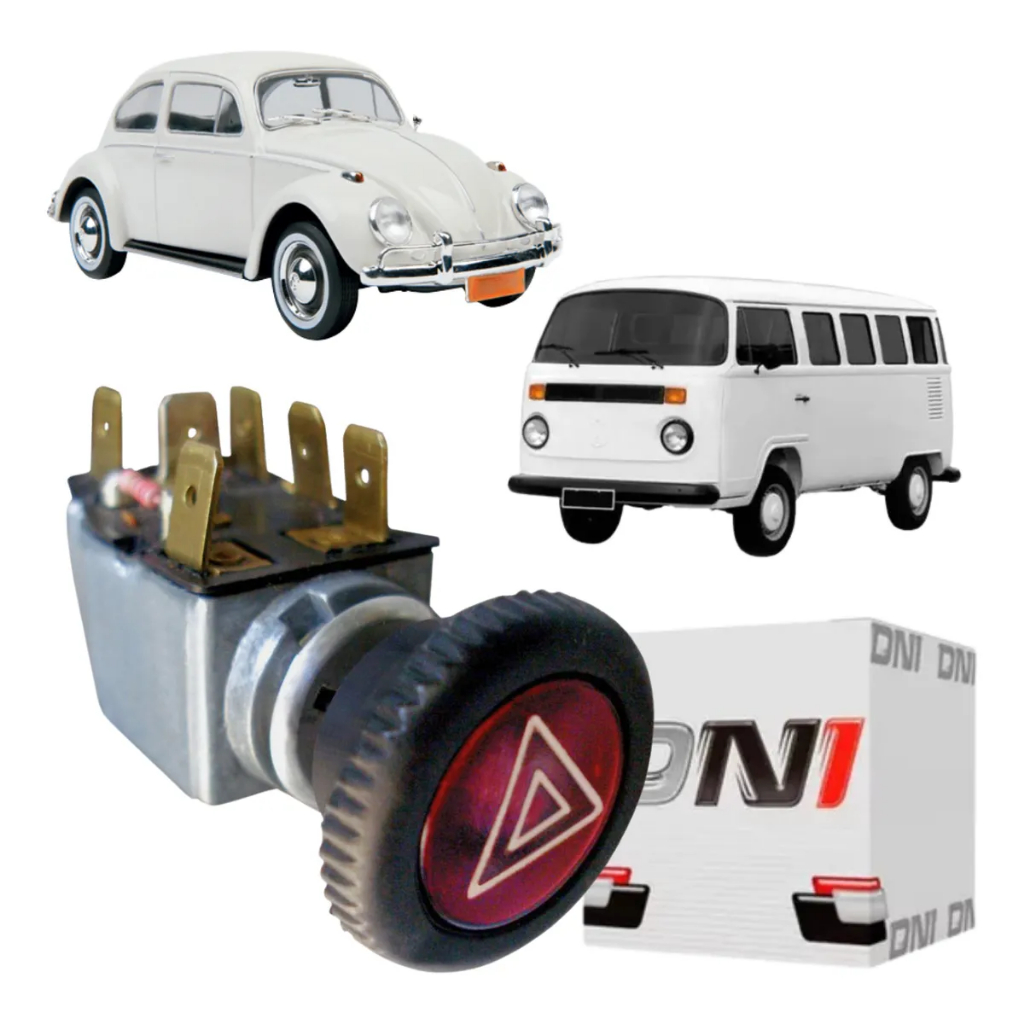 Chave de Luz De Emergência 12V Volkswagen Botão do Pisca Alerta Para Kombi Fusca Brasilia