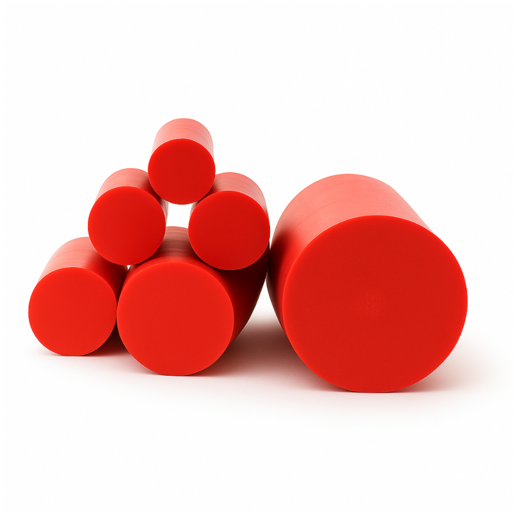 Tarugo PU Borracha 70 Shore A X 120mm X 300mm - Resistente e Flexível para Máquinas e Equipamentos