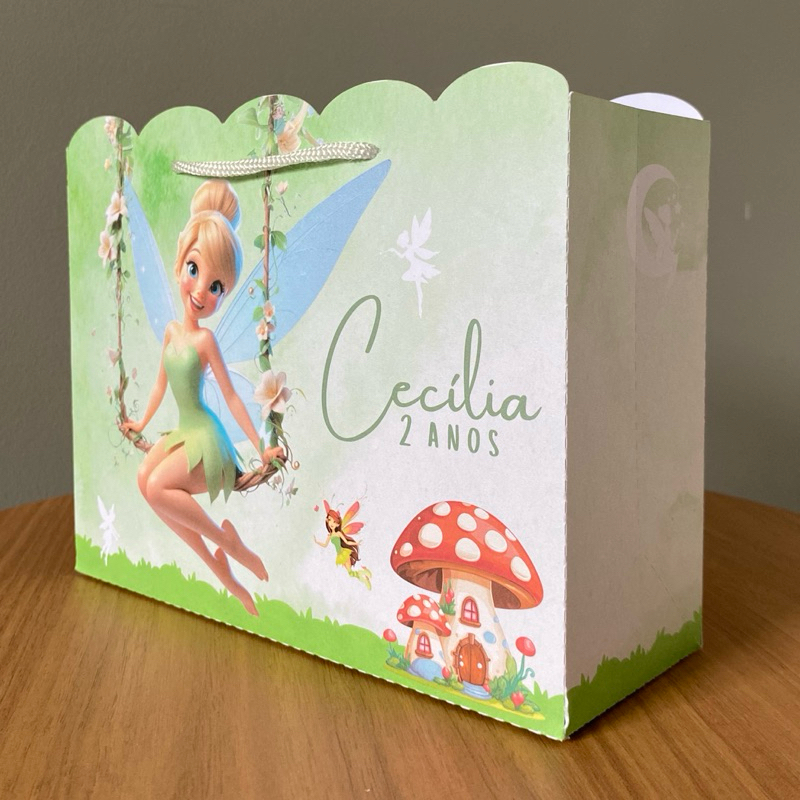 Sacolinhas Personalizadas Festa Sininho, Tinker Bell - PEGUE E MONTE / DESMONTADAS