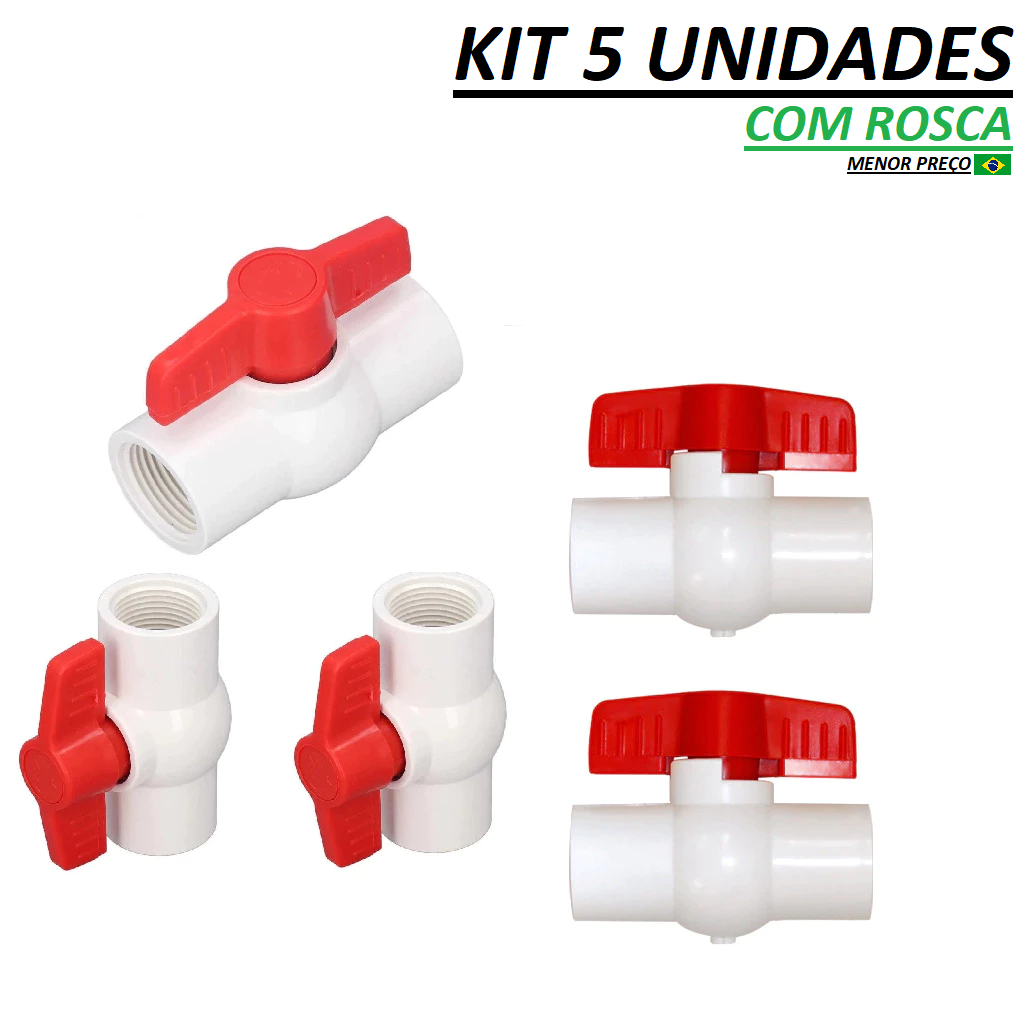 Registro Esfera de Água 20mm (1/2) Com Rosca/Sem Rosca - Oferta