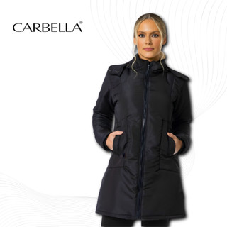 Sobretudo Feminino Jaqueta  de Inverno Repelente À Água Frio com Capuz Removível e Punho Elegante - Quente e Confortável