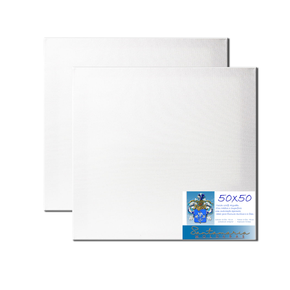 Kit 2 Telas 50x50 Para Pintura Pronta Para Uso 100% Algodão