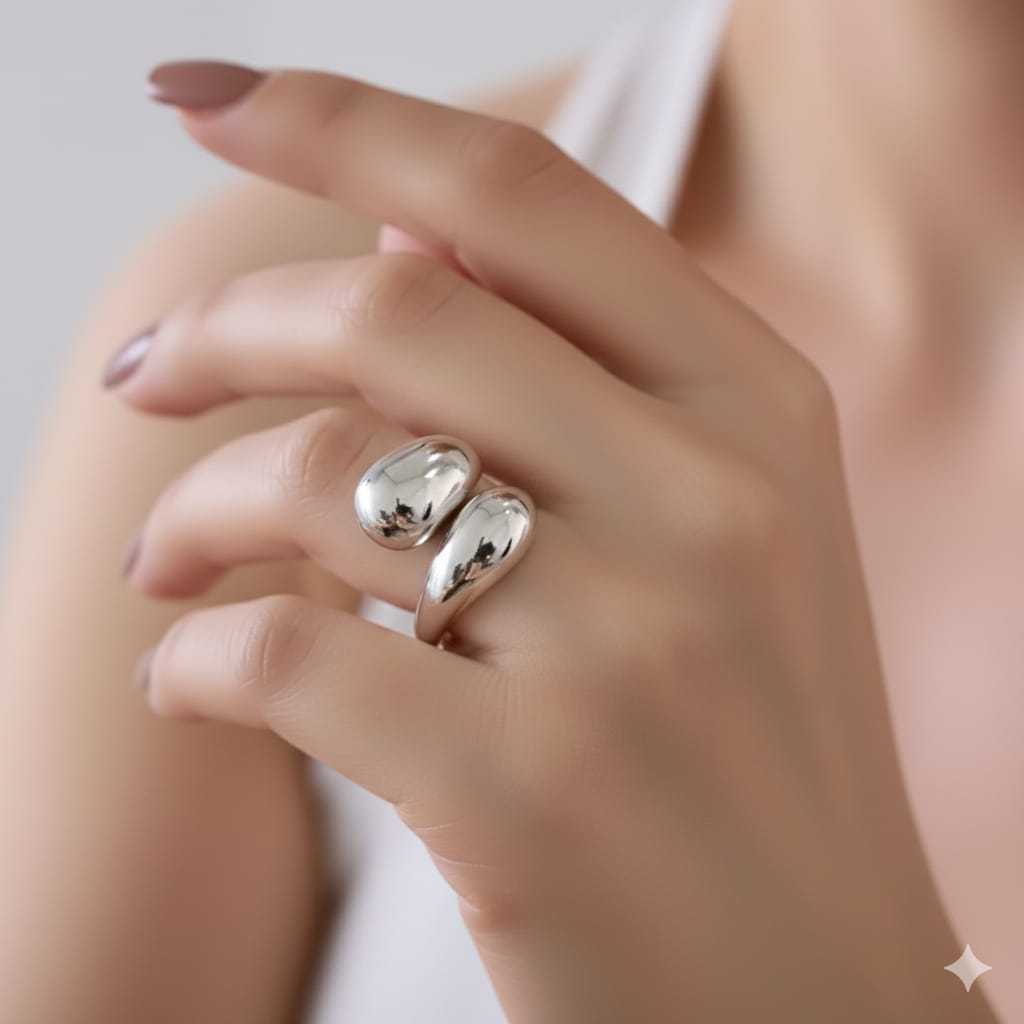 Anel Feminino Gota Regulável Dourado ou Prata Anéis Acessórios Femininos Anéis minimalistas Boho em Oferta na Shopee