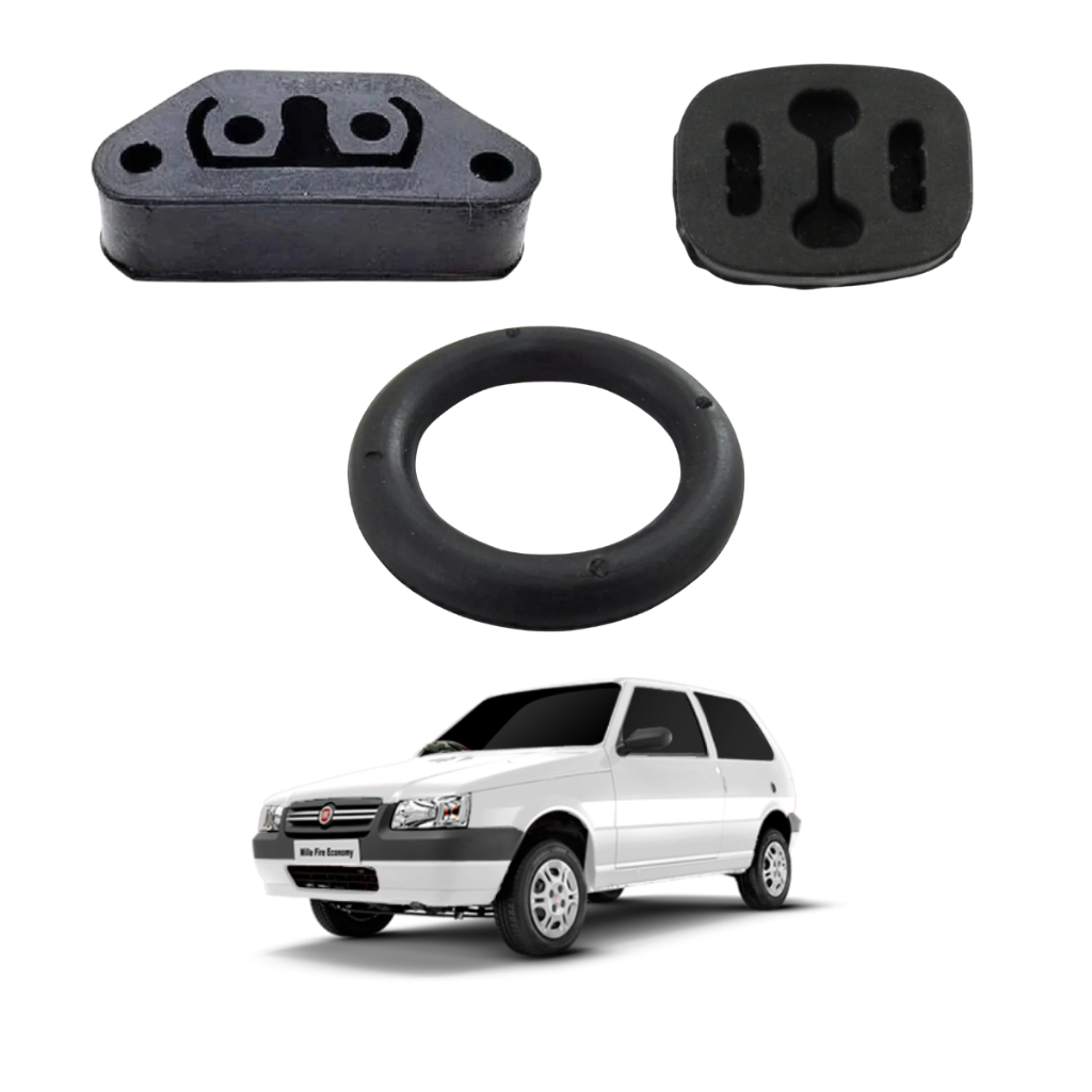 Coxim Borracha Escapamento Fiat Uno - Elba - Premio - Kit Completo