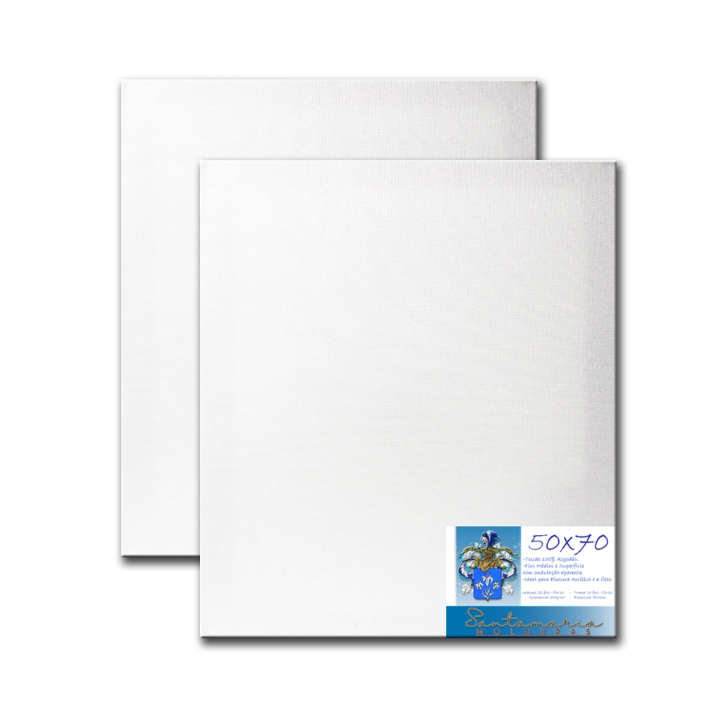 Kit 02 Telas De Pintura 50x70 Prontas Para Uso 100% Algodão