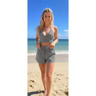 *SUPER QUEIMA DE ESTOQUE * \ PROMOÇÃO Conjunto Duna Listrado , Short e Croopt. em Oferta na Shopee