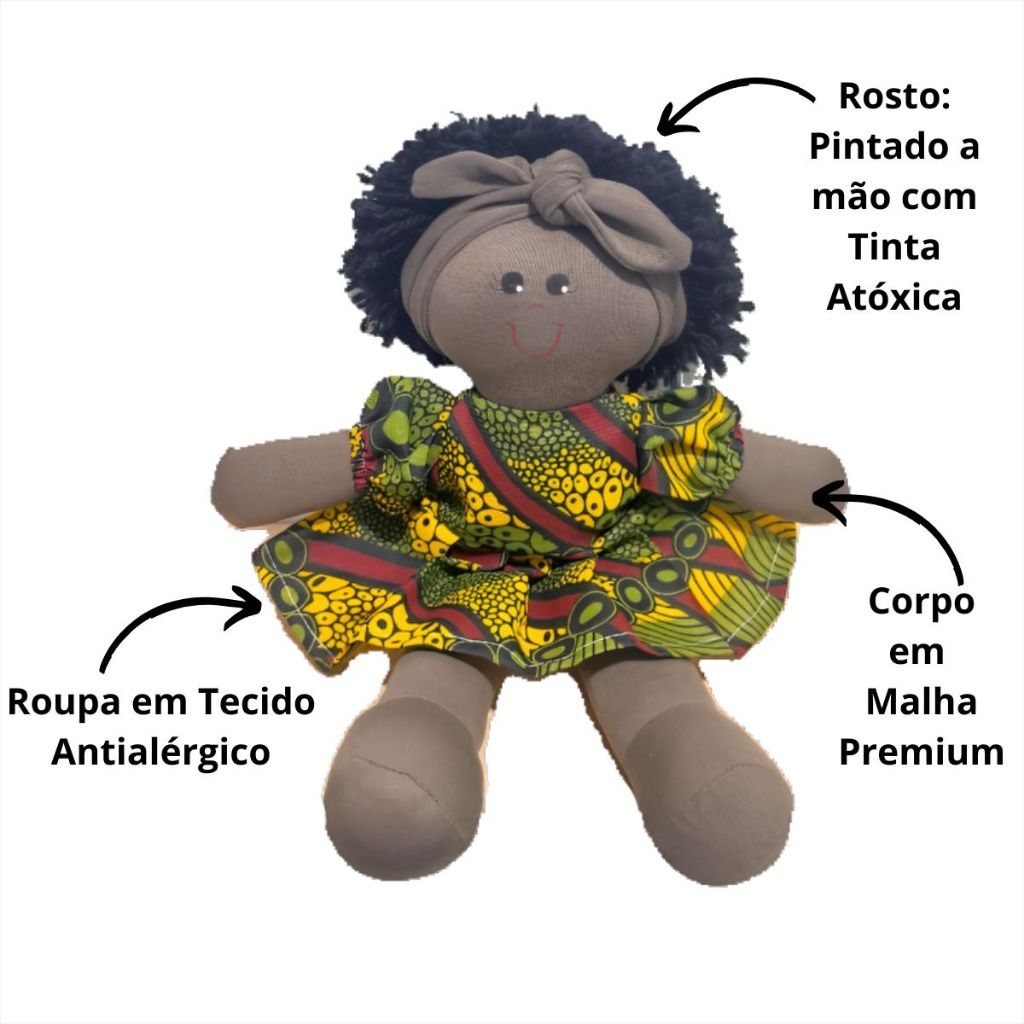 Boneca E Boneco De Pano 30cm Feito à Mão Antialérgica
