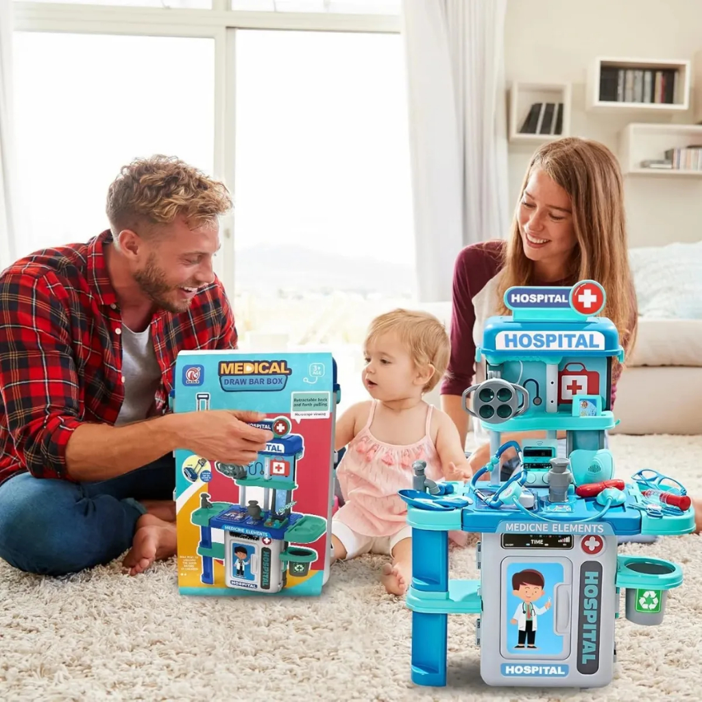 Kit Médico Infantil Completo Com Maleta Hospital Brinquedo Educativo e Divertido