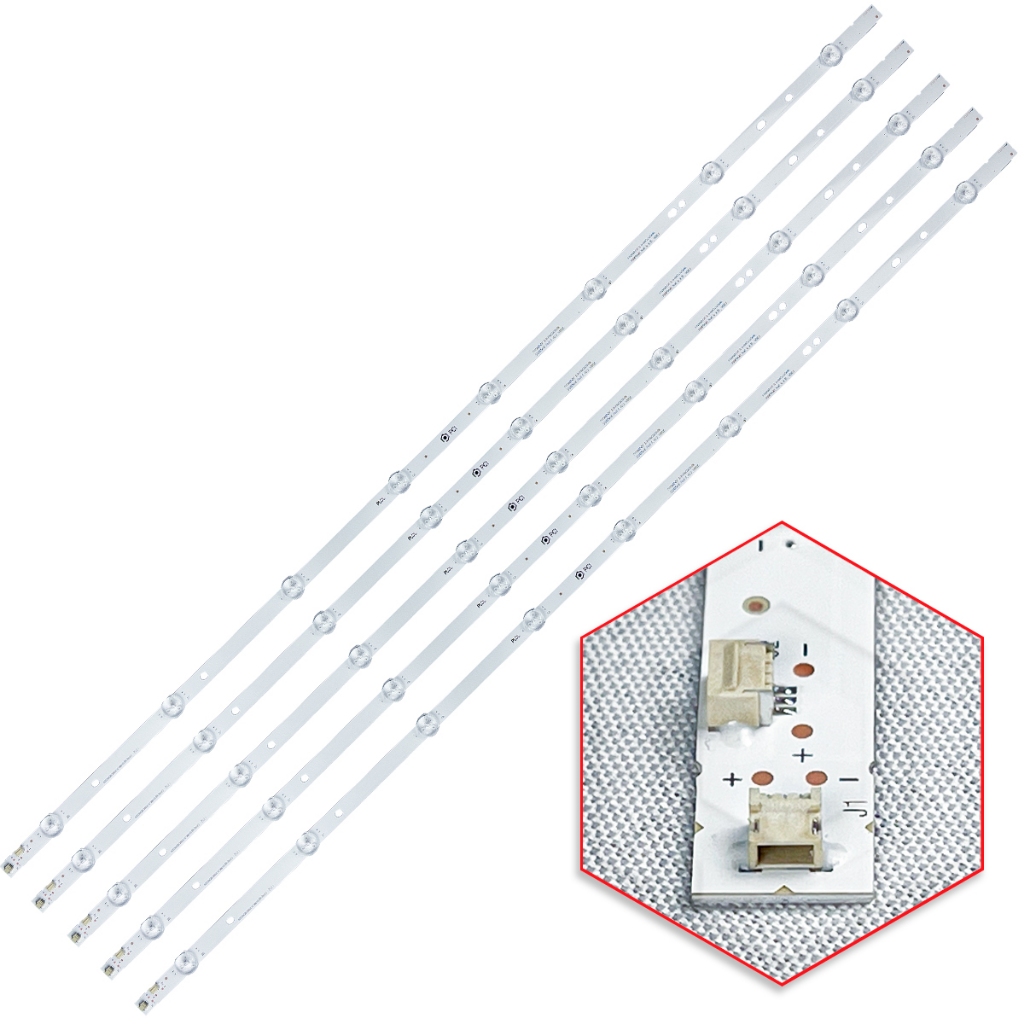 Kit tc-43sv700b tc-43fs630b tc-43es630b tc-43es610b tc-43as610b 5 Barras com 8 leds Pci Eletroparts