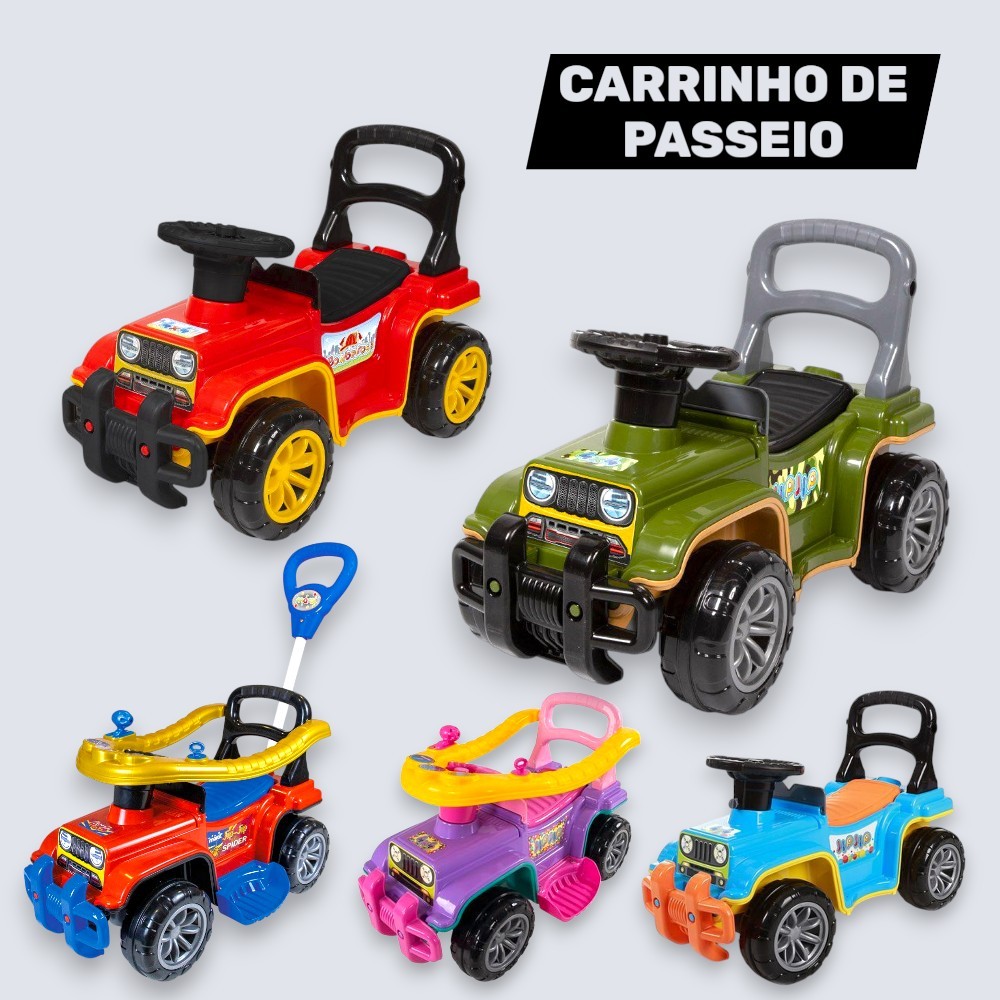 Jip Infantil Menino Menina Carrinho Passeio Com Empurrador Jip Jip Maral