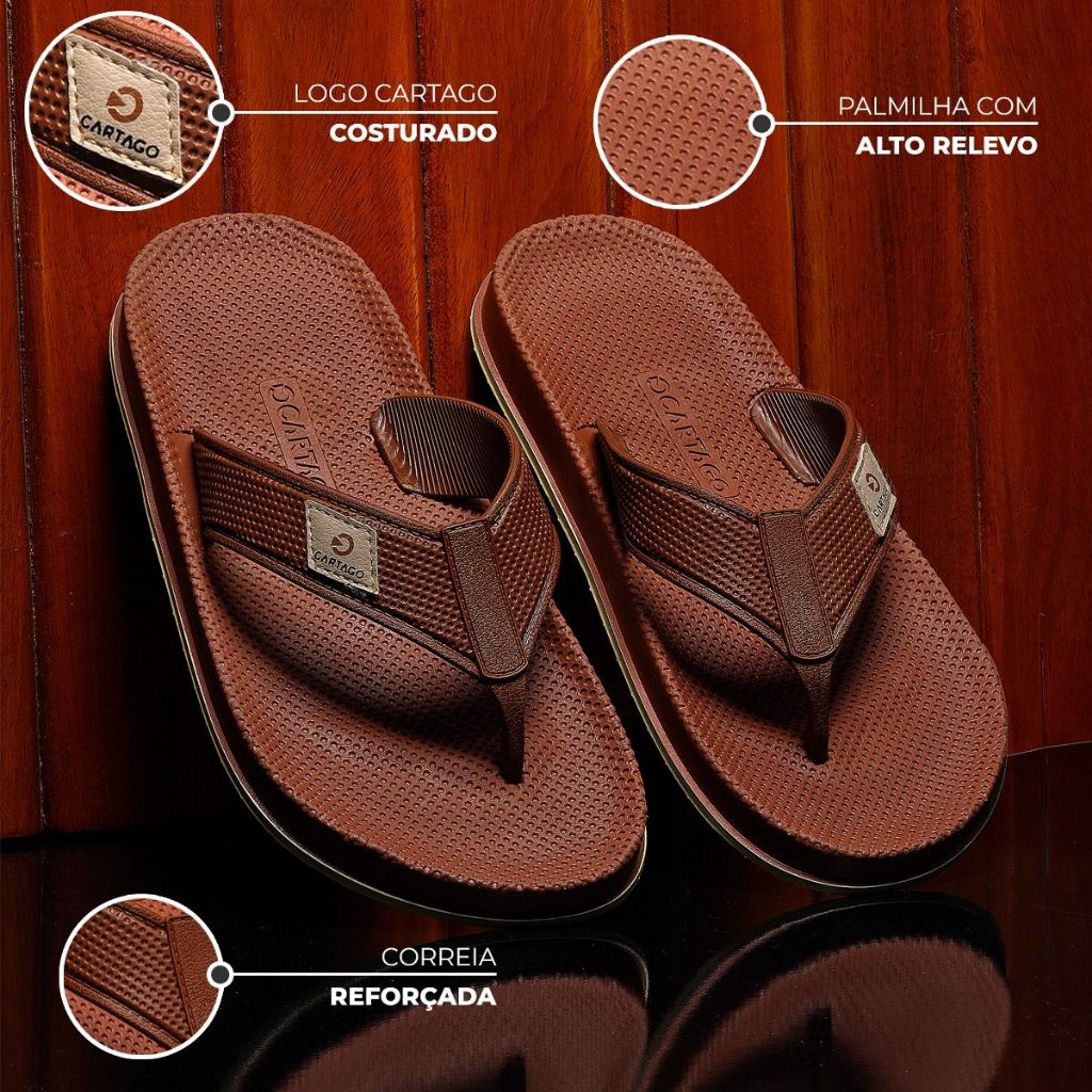 Sandália Chinelo Cartago Masculino Lançamento Moderno Macio Confortável Premium Promoção em Oferta na Shopee