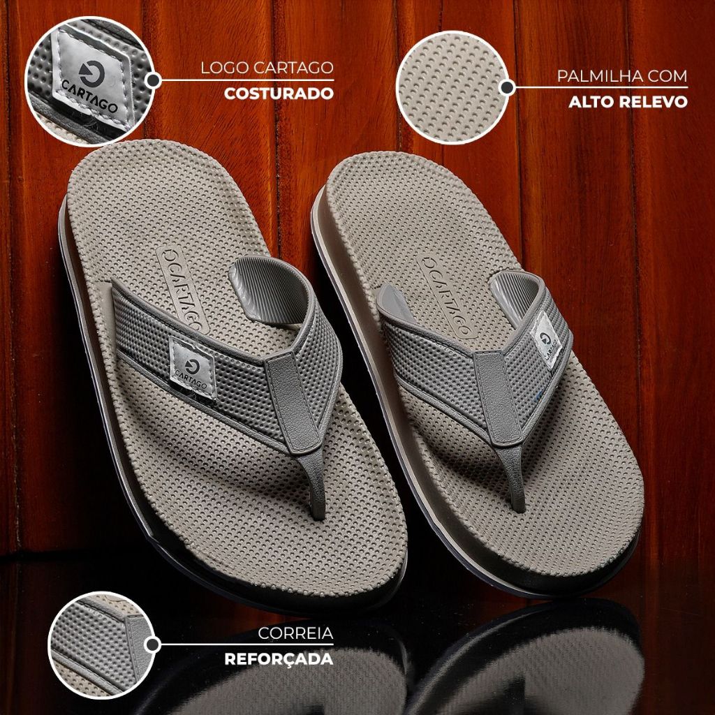 Sandália Chinelo Cartago Masculino Lançamento Moderno Macio Confortável Premium Promoção