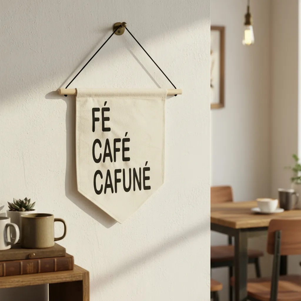 Flâmula Decorativa Temas Fe cafe Cafune Decoração Casa Fé Café Cafuné em Oferta na Shopee