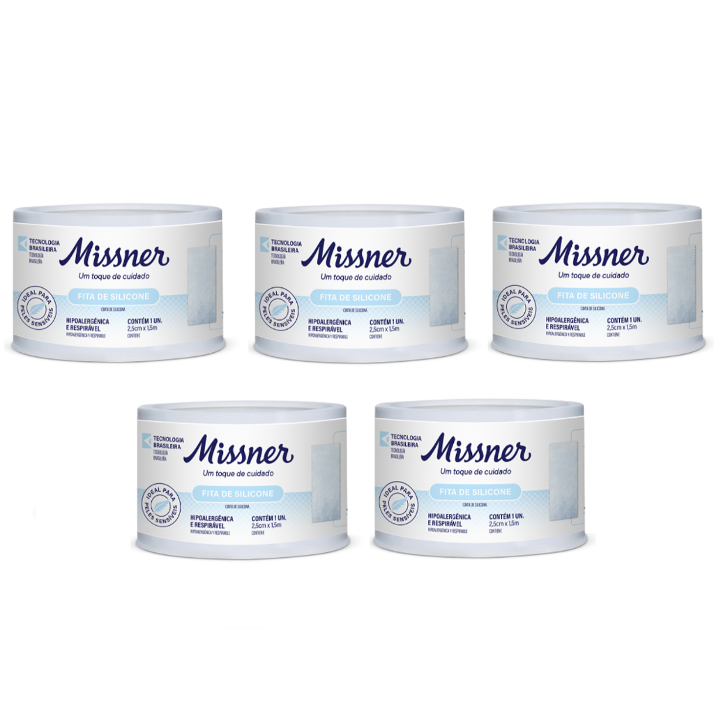 Kit 5 Fitas De Silicone 2,5cm X 1,5m - Missner
