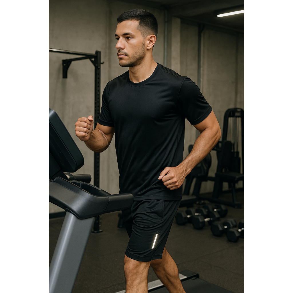 Kit Short e Camiseta Dry-Fit Para Treinos Corrida Academia Masculino Cores Variadas