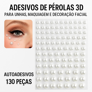 Adesivos De Pérolas 3D Para Unhas Maquiagem e Corpo Autoadesivos Decorativos Femininos em Oferta na Shopee