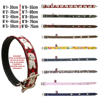 Coleira para Cães Reforçada | Vários Tamanhos e Estampas | Fabricação Própria em Oferta na Shopee