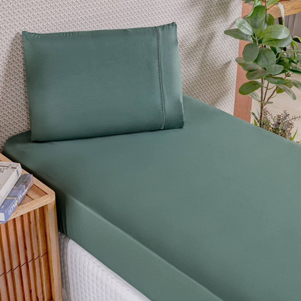 Jogo de Lençol Solteiro 400 Fios Percal Suave Fronha Ponto Palito Toque Aveludado 2 Pçs em Oferta na Shopee