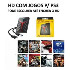 HD Externo 500GB para Armazenamento de Conteúdo de Entretenimento Digital para P/S/3 (30 a 50 titulos)