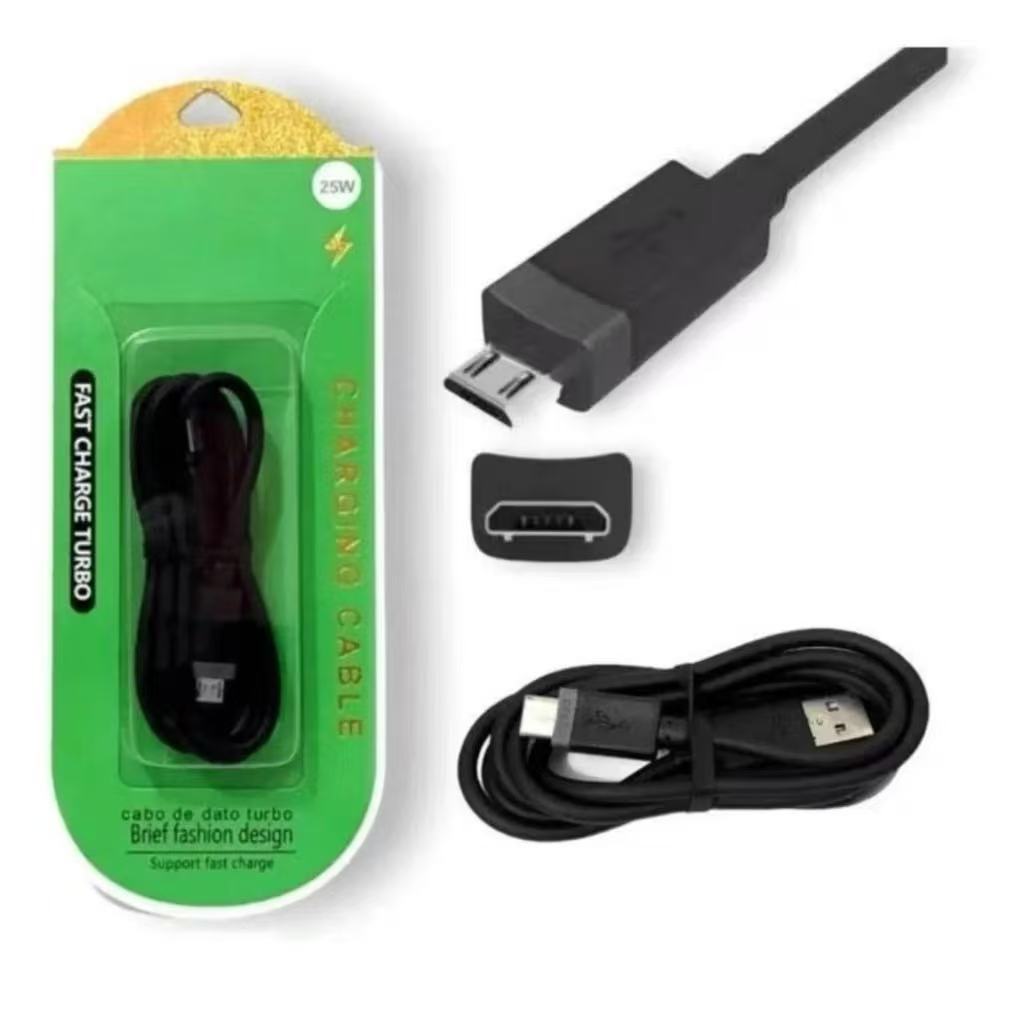 Cabo Carregador TURBO 25w Micro USB Ultra Rápido Compatibilidade Para Tipo De Aparelho Que Use Micro USB V8 em Oferta na Shopee