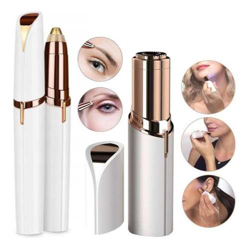 Kit Caneta Depiladora Sobrancelha + Batom Depilador Facial Cor Branco em Oferta na Shopee