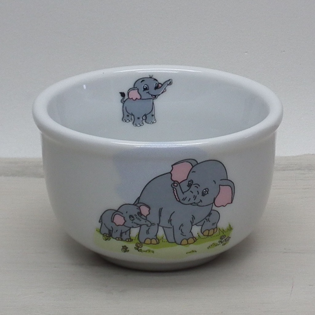 Molhadeira de Porcelana Cumbuca Bolw para kit Higiene Bebe Elefante Azul