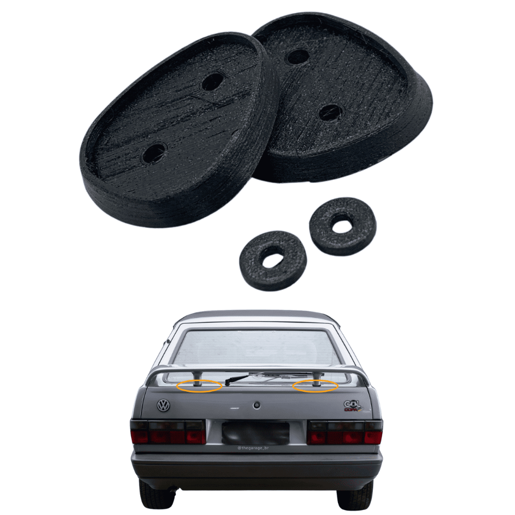 Kit Calço Borracha Aerofólio Kit 4 Peças Gol Voyage Parati