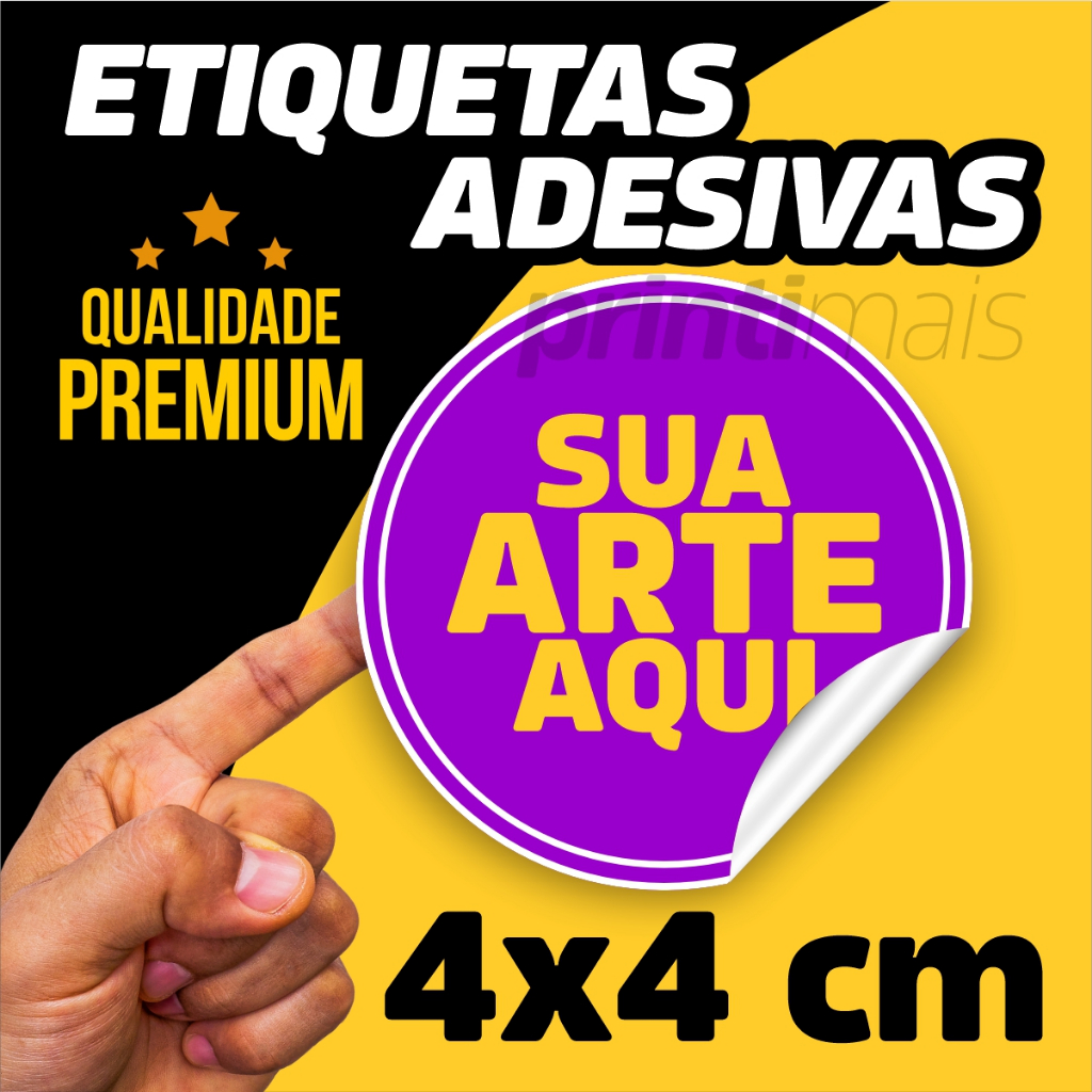 1000 Adesivos Etiquetas Personalizadas c/ seu Logo - 4x4 cm