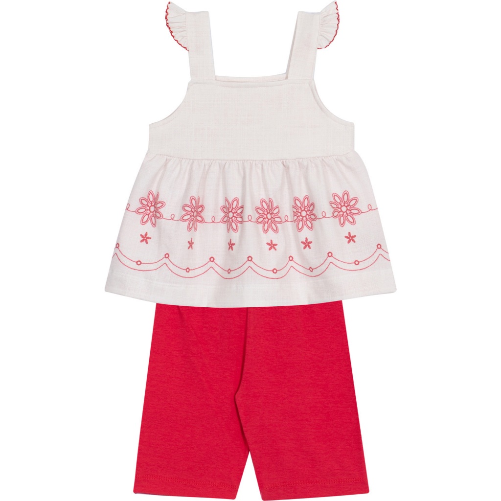 Conjunto Feminino Randa Mundu com Bata em Cotton e Shorts em Cotton Flores
