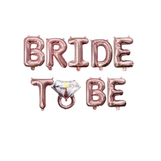 Kit Balao Bride To Be Rose Gold com Anel no Lugar do O em Oferta na Shopee