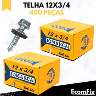 Parafuso Para Telha Auto Brocante Sextavado 5,5x19mm (12x3/4) 400 Peças - JOMARCA em Oferta na Shopee