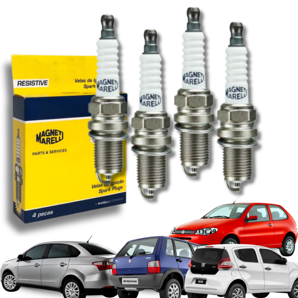 Jogo Velas Ignição Magneti Marelli Palio Uno Siena Idea Punto 1.0 1.3 1.4 8v em Oferta na Shopee