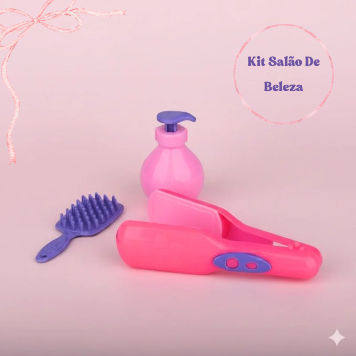 Kit Chapinha de Brinquedo Kidy Infantil Beleza Menina Educativo Divertido Salão Faz de Conta