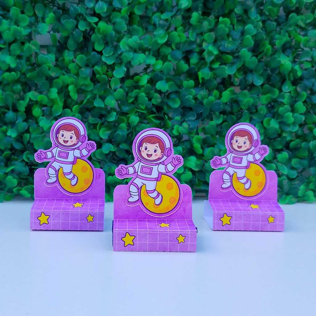 Porta Bis Duplo Astronauta Menina Festa Infantil | Lembrancinha Personalizada | Kit  Pegue e Monte