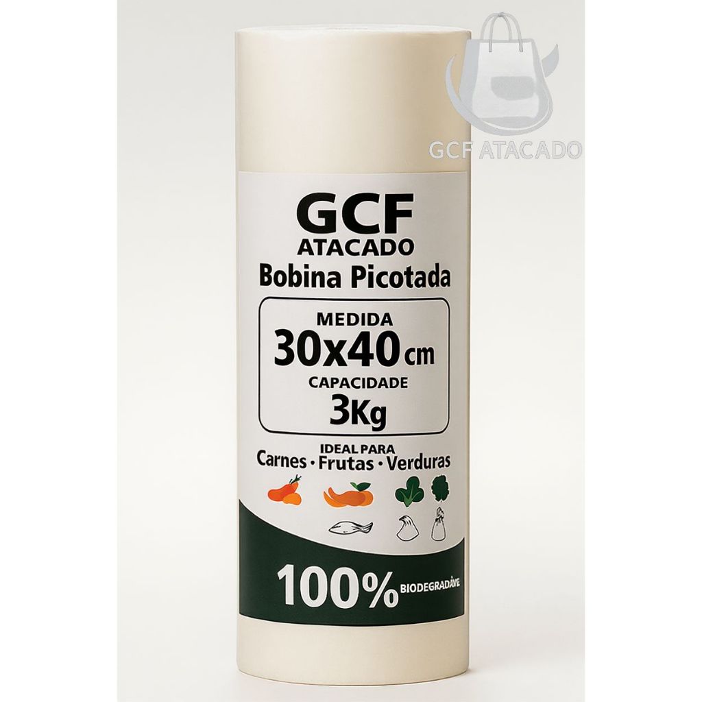 Bobina Picotada 30x40 cm Rolo com 500 Sacos Plásticos Ideal para Comércio Alimentos Hortifruti em Oferta na Shopee