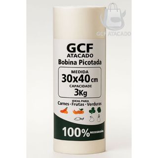 Bobina Picotada 30x40 cm Rolo com 500 Sacos Plásticos Ideal para Comércio Alimentos Hortifruti em Oferta na Shopee