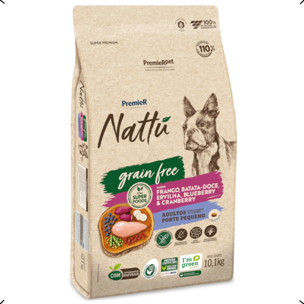 RAÇÃO PREMIER NATTU ADULTO RAÇA PEQUENA GRAIN FREE 10KG em Oferta na Shopee