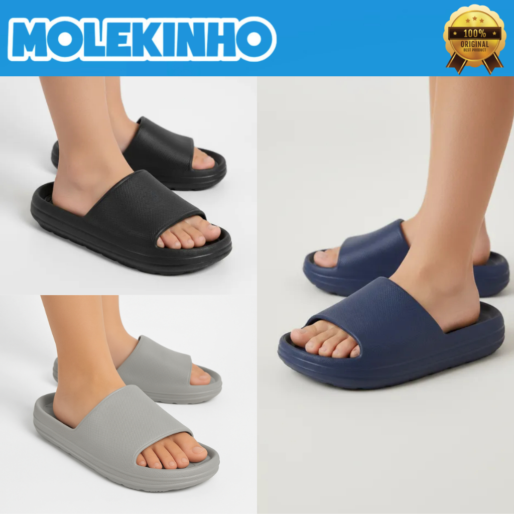 Chinelo Molekinho Infantil Menino Confortável Leve Nuvem Casual Calce Fácil Papete 2417100 Original
