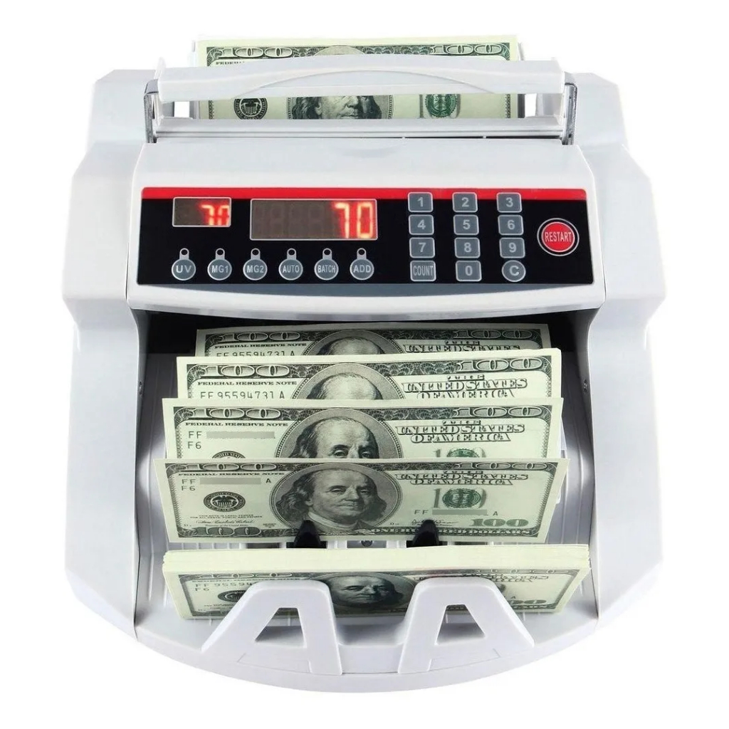 Maquina De Contar Dinheiro Contadora de Cédulas Detecta Nota Falsa Bivolt