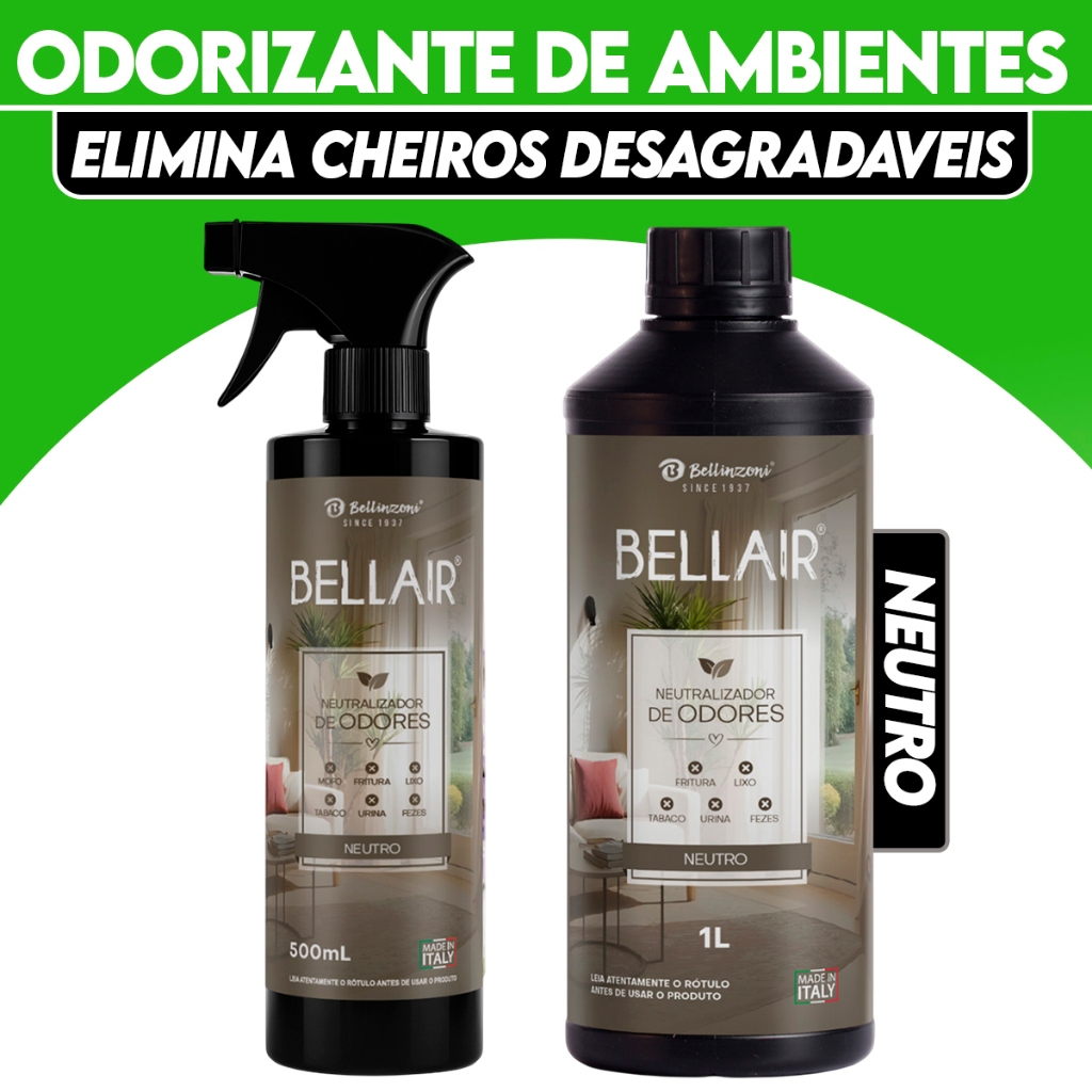 Spray Neutro Para Ambientes e Tecidos Odorizador Completo Para Casa 1l Bellinzoni