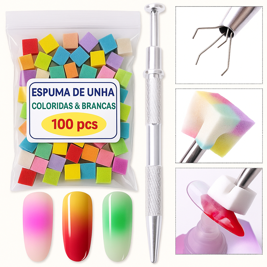 Kit Esponjas De Unha Cubo Colorido Com Ferramenta De Manicure Profissional para Nail Art em Oferta na Shopee