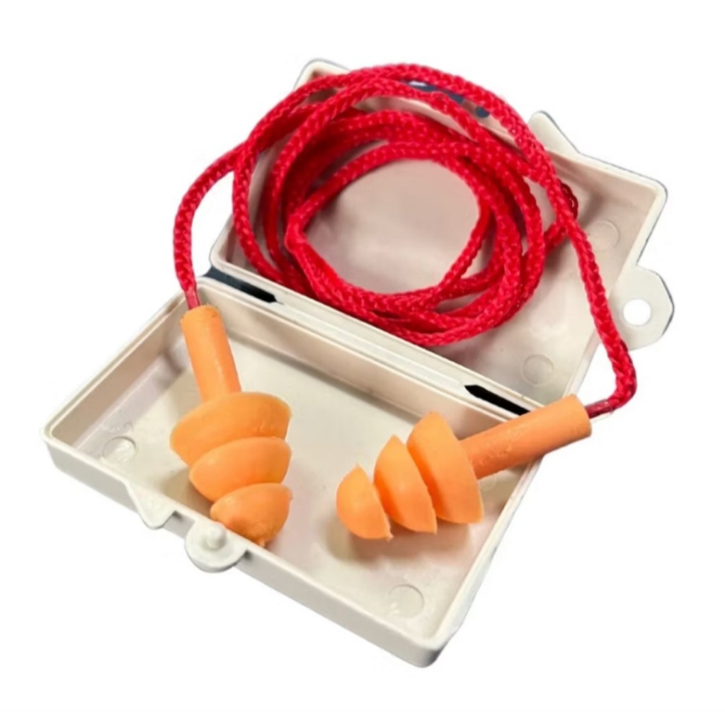 Protetor Auricular Silicone Com Cordão 3 Flanges 14db Proteção Ouvido EPI