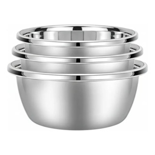 Tigela Bowl Redonda Aço Inox Conjunto 3 Peças N28 N30 N32 Prateado em Oferta na Shopee