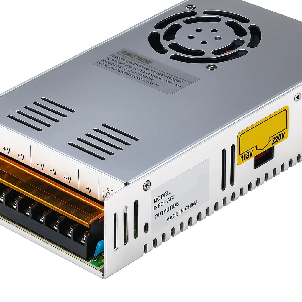 Fonte de Alimentação 12V 50 Amperes 600W Real Com Ventoinha Bivolt Manual 110/220V