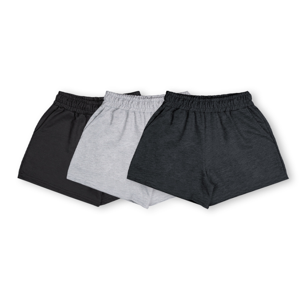 Kit 3 Shorts Moletom Feminino com Bolso Soltinho Confortável Casual Fitness Academia Passeio Moda Verão Dia a Dia P – GG