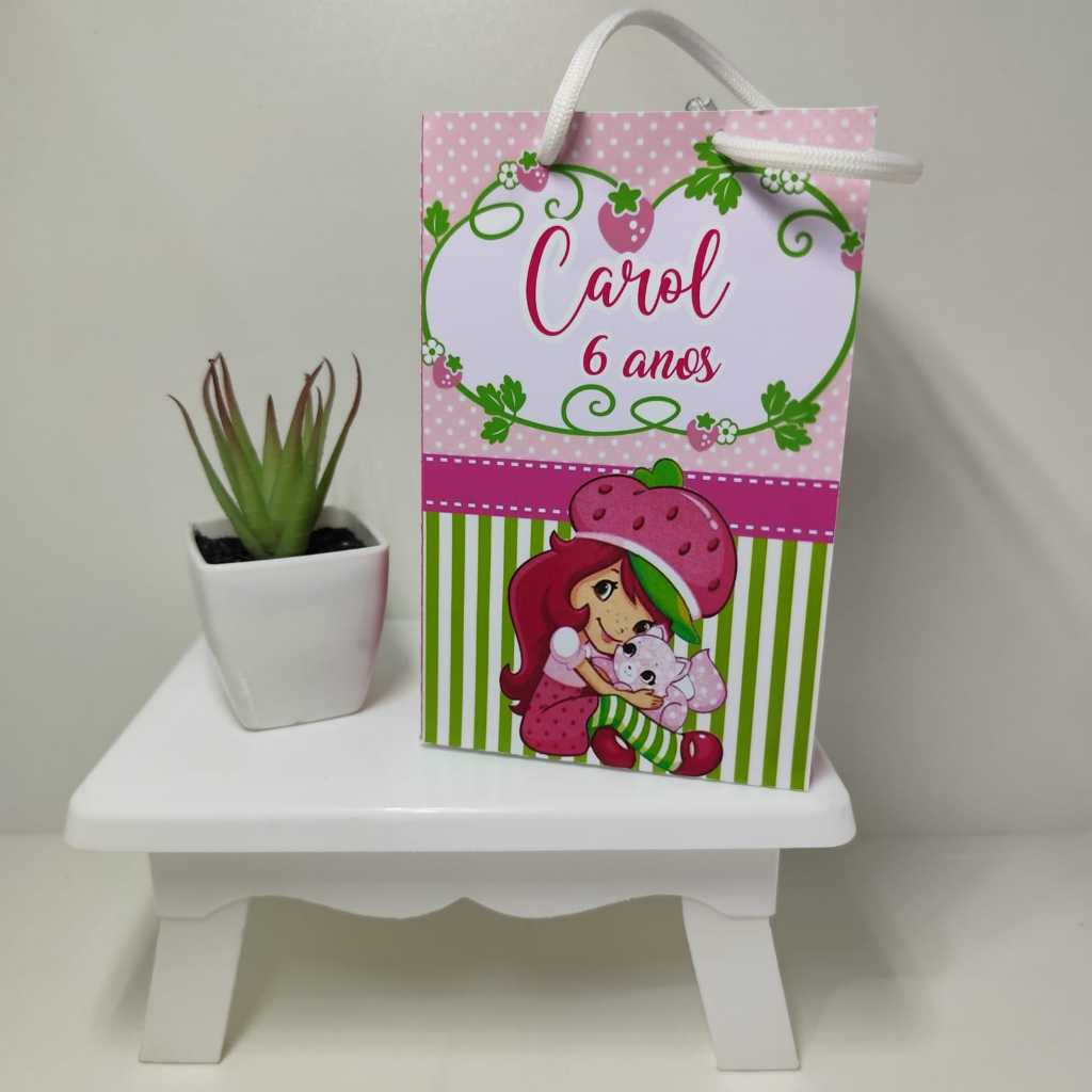 Sacolinha Personalizados Moranguinho adulta (PEGUE E MONTE) / Lembrancinha  para Festa de Aniversário sacolinha surpreza