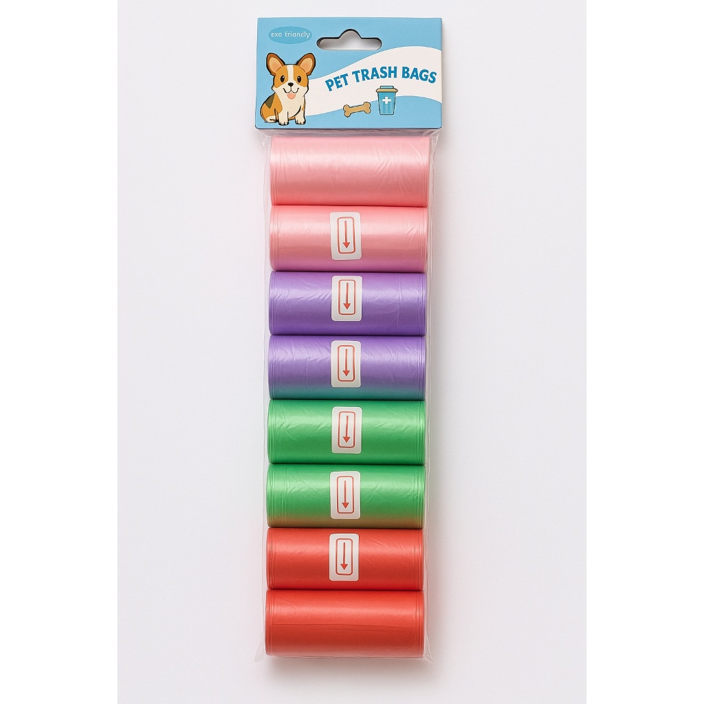 Refil Saco Cata Caca 33 Rolinhos (495 Saquinhos) + Suporte Colorido Para Pet Higiênico Biodegradável